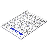 American Deaf Sign Language, ASL Alphabet Notizblock (Linke Seite)