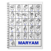 American Deaf Sign Language, ASL Alphabet Notizblock (Vorderseite)