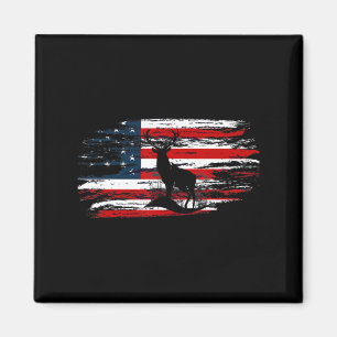 American Deer Hunter Patriotic Vintage US-Flagge H Magnet