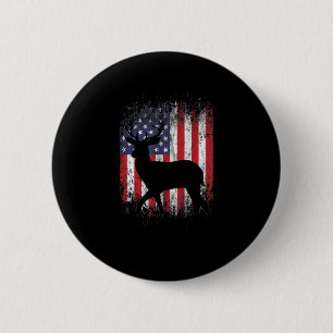 American Deer Jagd Patriotic Hunter Flag Whiteway Button