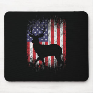 American Deer Jagd Patriotic Hunter Flag Whiteway Mousepad