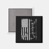 American Deer Junting Bow Hunter Flag Zubehör Magnet (Vorderseite/Rückseite)