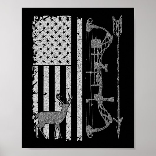 American Deer Junting Bow Hunter Flag Zubehör Poster (Vorne)