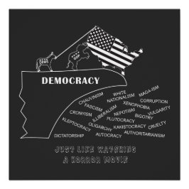 American Democracy Going Off The Cliff In White Poster