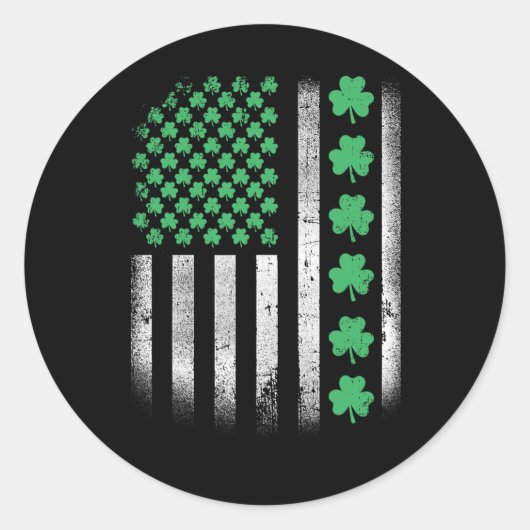 American Design St. Patrick Day Irish Runder Aufkleber (Vorderseite)