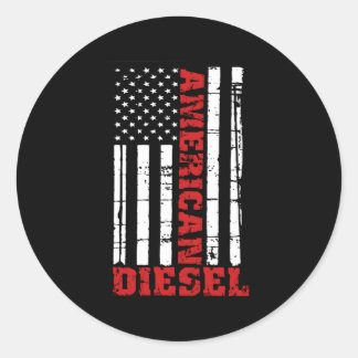 American Diesel Flag Truck Turbo Brothers Runder Aufkleber