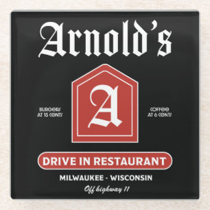 American Diner der 50er Jahre Glasuntersetzer