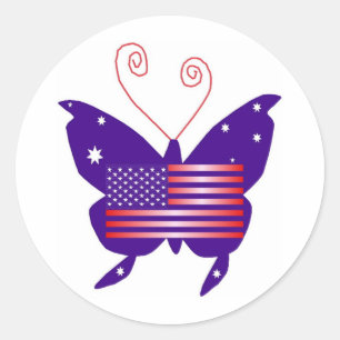 American Diva Butterfly Runder Aufkleber