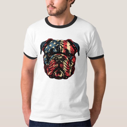 American Dog 4. Juli T-Shirt (Vorderseite)