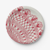 American Doily & Lace, 10, Red on Cream Pappteller (Vorderseite)