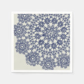 American Doily & Lace, 12, Blue On Cream Paper Pla Serviette (Vorderseite)