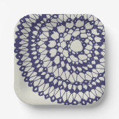 American Doily & Lace, 1, Blue On Cream Pappteller (Vorderseite)