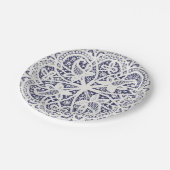 American Doily & Lace, 8, Cream on Blue Pappteller (Schrägansicht)