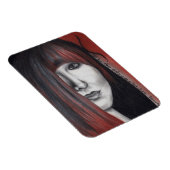 American Doll Woman Portrait Originale Kunst Zeich Magnet (Rechte Seite)