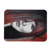 American Doll Woman Portrait Originale Kunst Zeich Magnet (Horizontal)