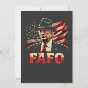 American Donald Trump FAFO USA Flag Patriotic Dankeskarte