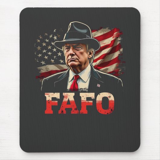 American Donald Trump FAFO USA Flag Patriotic Mousepad (Vorne)
