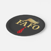 American Donald Trump FAFO USA Flag Patriotic Pappteller (Schrägansicht)