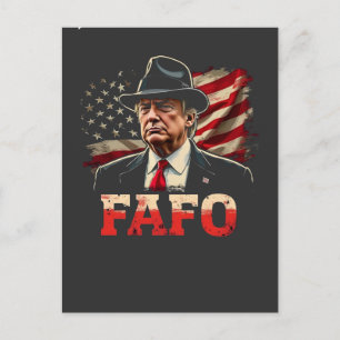 American Donald Trump FAFO USA Flag Patriotic Postkarte
