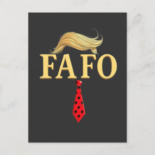 American Donald Trump FAFO USA Flag Patriotic Postkarte