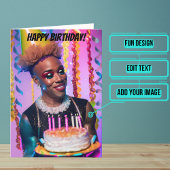 American Drag Queen Funny Birthday Karte
