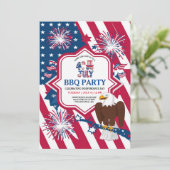 American Eagle 4. Juli Party zum Unabhängigkeitsta Einladung (Stehend Vorderseite)