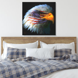 American Eagle & American Flag Leinwanddruck