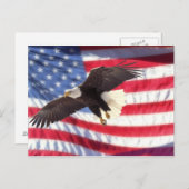 American Eagle and Flag Postcard Postkarte (Vorne/Hinten)