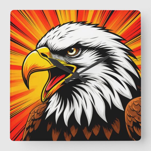 American Eagle Canvas – Freedom Gift Quadratische Wanduhr (Vorderseite)