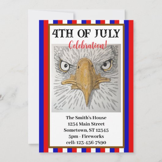 American Eagle Customizable Patriotic Einladung (Vorderseite)