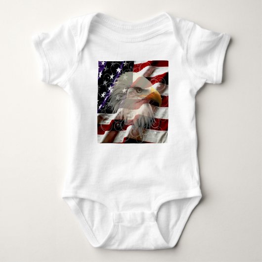 American Eagle Flag Baby Body Anzug Baby Strampler (Vorderseite)