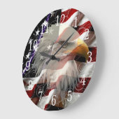 American Eagle Flag Clock Große Wanduhr (Winkel)