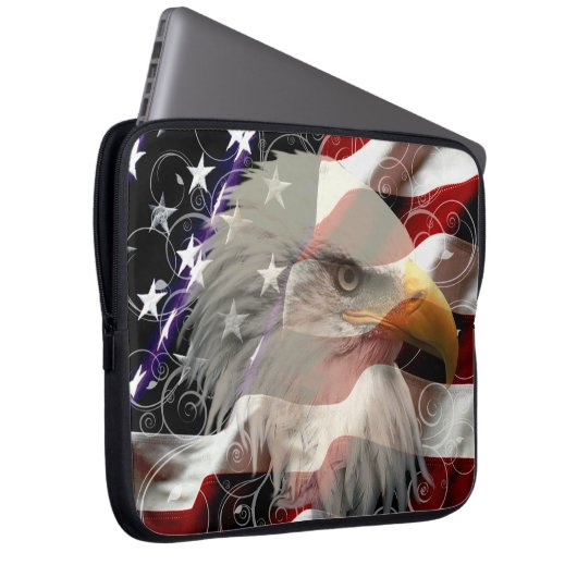 American Eagle Flag Laptop Sleeve (Vorne Rechts)