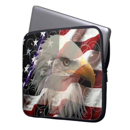 American Eagle Flag Laptop Sleeve (Vorderseite Links)
