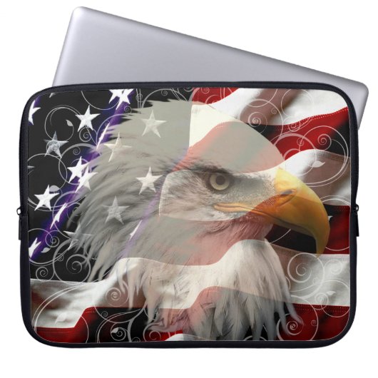 American Eagle Flag Laptop Sleeve (Vorderseite)