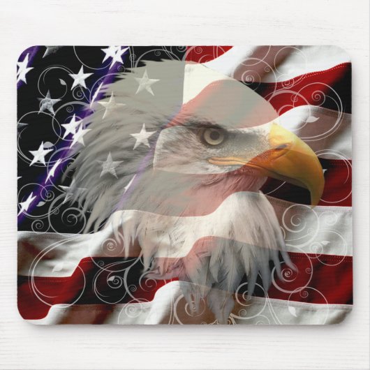American Eagle Flag Mouse Pad Mousepad (Vorne)