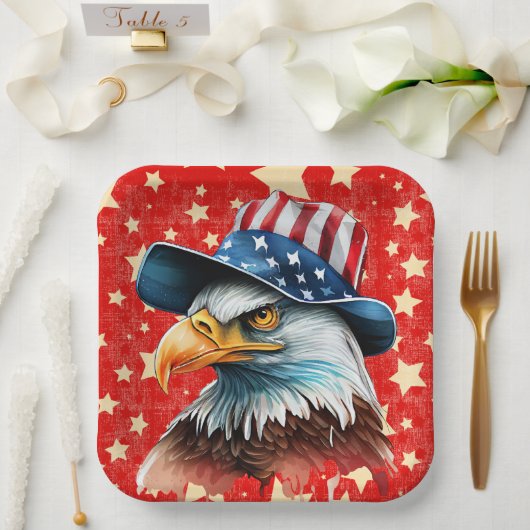 American Eagle Flag Pappteller (Hochzeit)