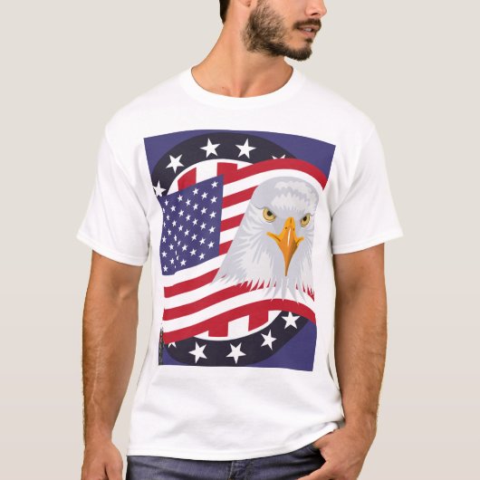 American Eagle & Flag Patriotic T-Shirt (Vorderseite)