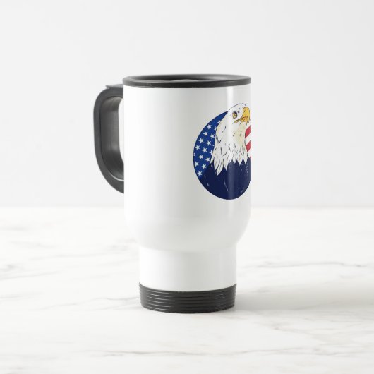 American Eagle Flag Reisebecher (Vorderseite Links)