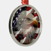 American Eagle Flag Round Ornament (Rechts)