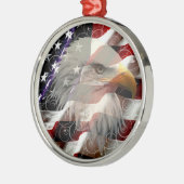 American Eagle Flag Round Ornament (Links)