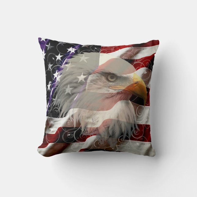 American Eagle Flag Throw Kissen (Vorderseite)