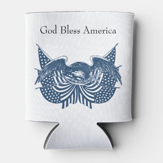 American Eagle Guarding USA Patriotic Flag Banner Dosenkühler (Vorderseite)