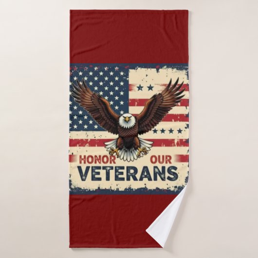 American Eagle Honor Our Veterans Bath Towel  Badhandtuch Set (Badehandtuch)