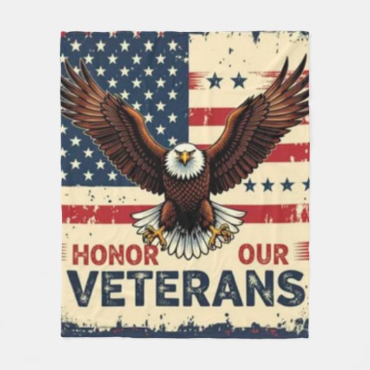American Eagle Honor Our Veterans Fleece Blanket (Vorderseite)
