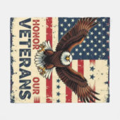 American Eagle Honor Our Veterans Fleece Blanket (Vorderseite (Horizontal))
