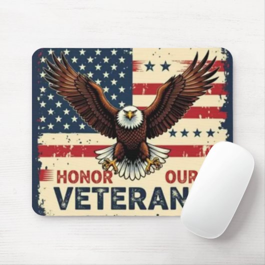 American Eagle Honor Our Veterans Mousepad (Mit Mouse)
