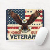 American Eagle Honor Our Veterans Mousepad (Mit Mouse)