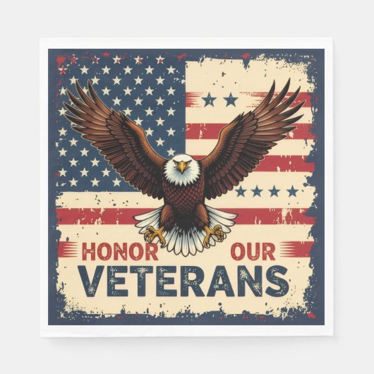 American Eagle Honor Our Veterans Napkins Serviette (Vorderseite)