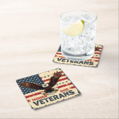 American Eagle Honor Our Veterans Paper Coasters Rechteckiger Pappuntersetzer (Vor Ort)